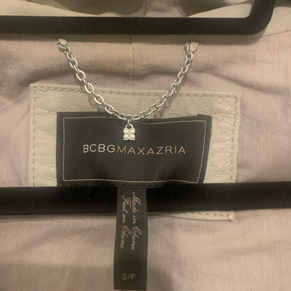 BCBG size S grey leather jacket - Picture 3 of 8